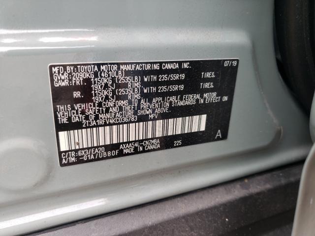 2019 TOYOTA RAV4 XLE P 2T3A1RFV4KC036783