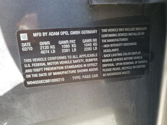 2011 BUICK REGAL CXL W04GS5EC8B1000215