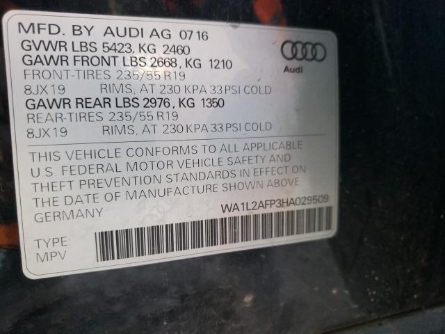 2017 AUDI Q5 PREMIUM WA1L2AFP3HA029509