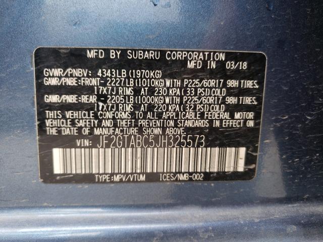 2018 SUBARU CROSSTREK JF2GTABC5JH325573
