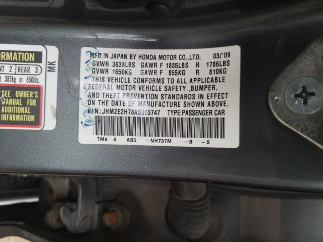2010 HONDA INSIGHT EX JHMZE2H78AS005747