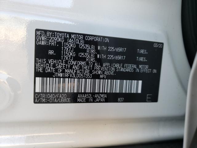 2020 TOYOTA RAV4 XLE JTMW1RFV3LD057353