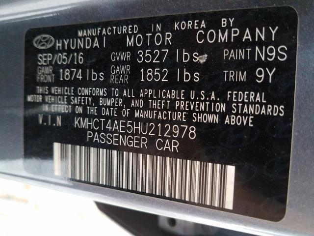 2017 HYUNDAI ACCENT SE KMHCT4AE5HU212978