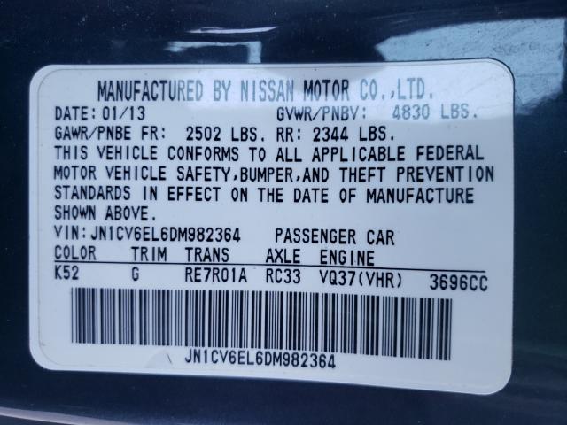 2013 INFINITI G37 X JN1CV6EL6DM982364