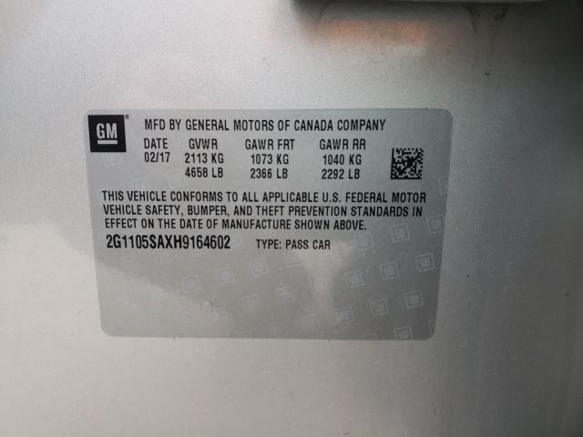 2017 CHEVROLET IMPALA 2G1105SAXH9164602