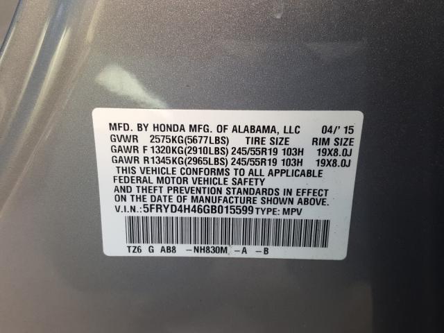 2016 ACURA MDX TECHNO 5FRYD4H46GB015599