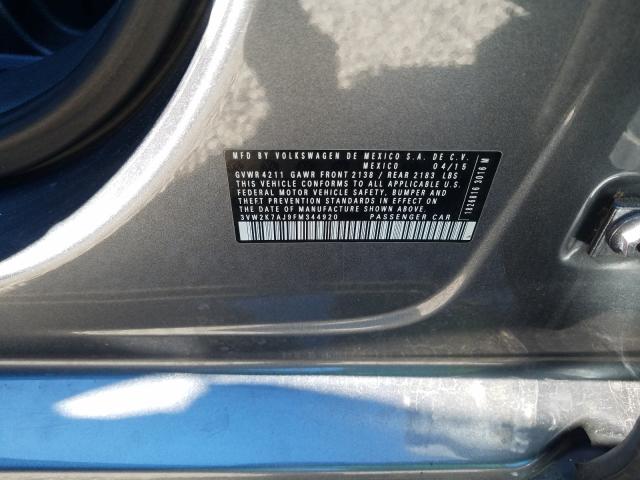 2015 VOLKSWAGEN JETTA BASE 3VW2K7AJ9FM344920