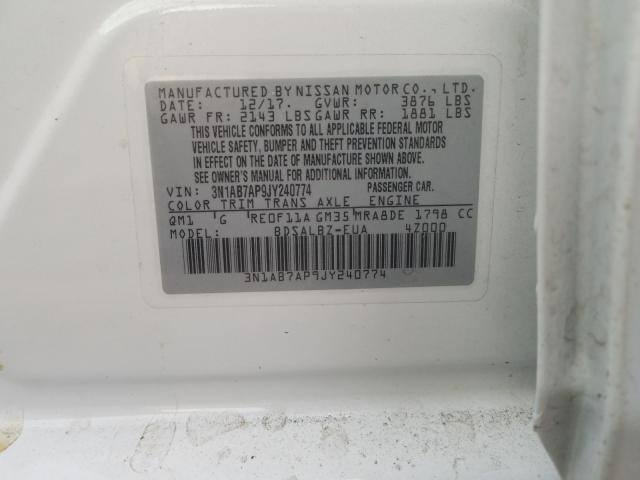 2018 NISSAN SENTRA S - 3N1AB7AP9JY240774