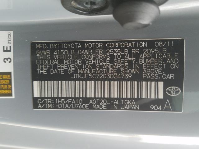 2012 TOYOTA SCION TC JTKJF5C72C3024739