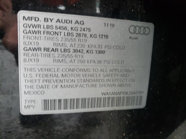 2020 AUDI Q5 PREMIUM WA1ANAFY9L2042761
