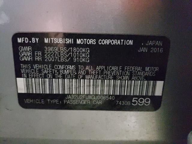 2016 MITSUBISHI LANCER ES JA32U2FUXGU006540