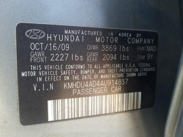 2010 HYUNDAI ELANTRA BL KMHDU4AD4AU914837