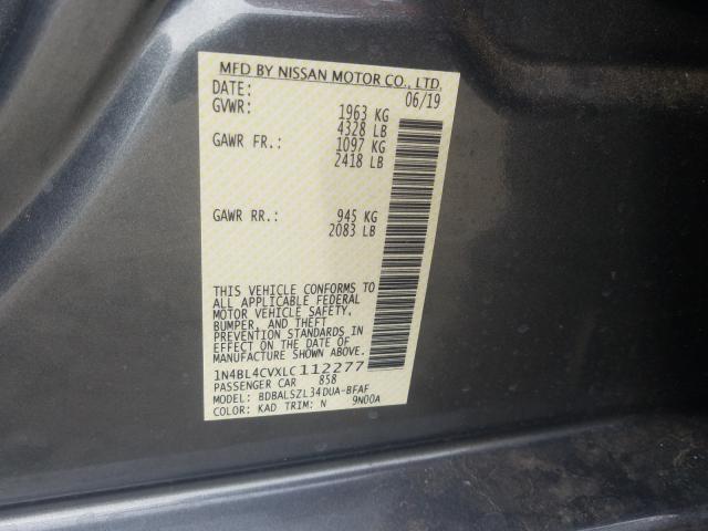 2020 NISSAN ALTIMA SR 1N4BL4CVXLC112277