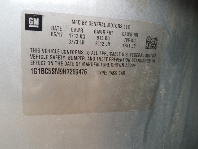 2017 CHEVROLET CRUZE LS 1G1BC5SM9H7269476