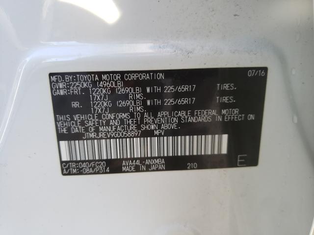 2016 TOYOTA RAV4 HV XL JTMRJREV9GD058897