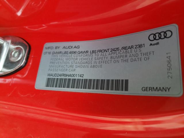 2017 AUDI A5 SPORT WAUD2AFR9HA001142