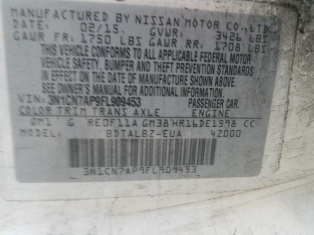 2015 NISSAN VERSA S - 3N1CN7AP9FL909453