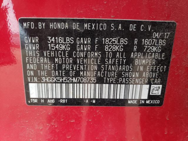 2017 HONDA FIT LX 3HGGK5H52HM708735