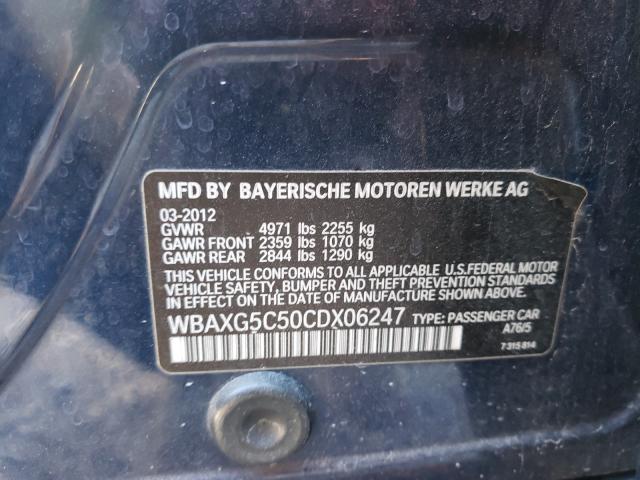 2012 BMW 528I WBAXG5C50CDX06247