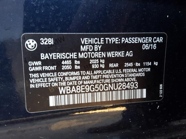 2016 BMW 328 I SULE WBA8E9G50GNU28493
