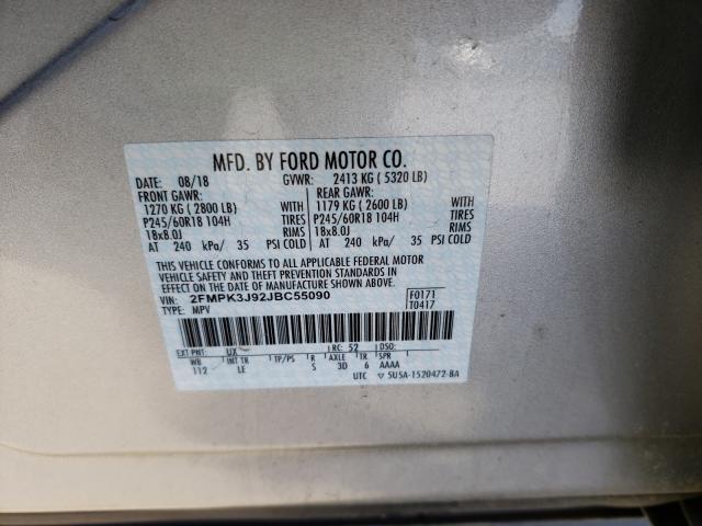 2018 FORD EDGE SEL 2FMPK3J92JBC55090
