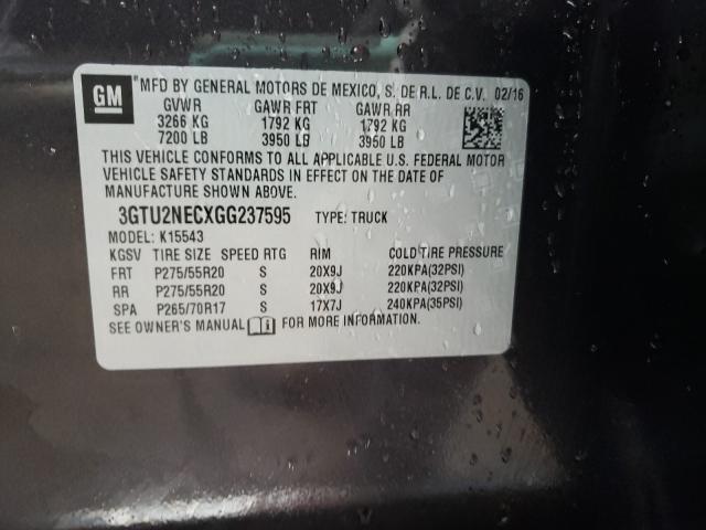 2016 GMC SIERRA K15 3GTU2NECXGG237595