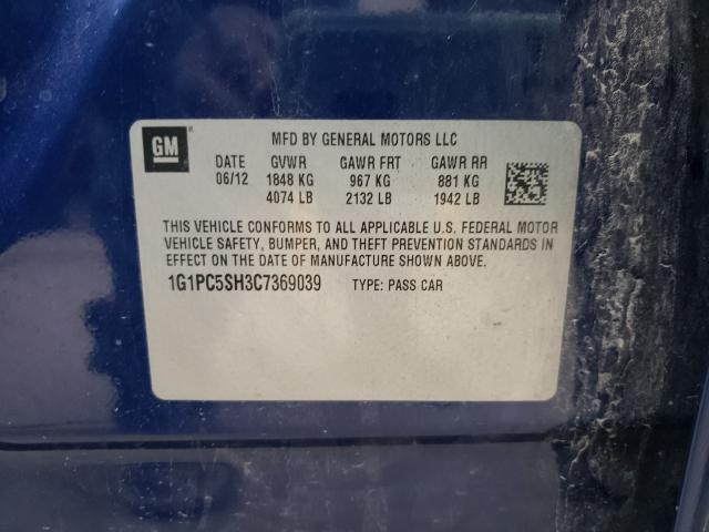 2012 CHEVROLET CRUZE LS 1G1PC5SH3C7369039