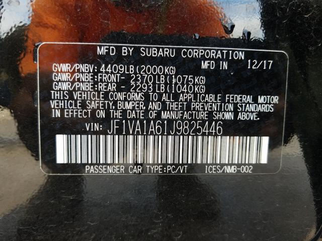 2018 SUBARU WRX JF1VA1A61J9825446