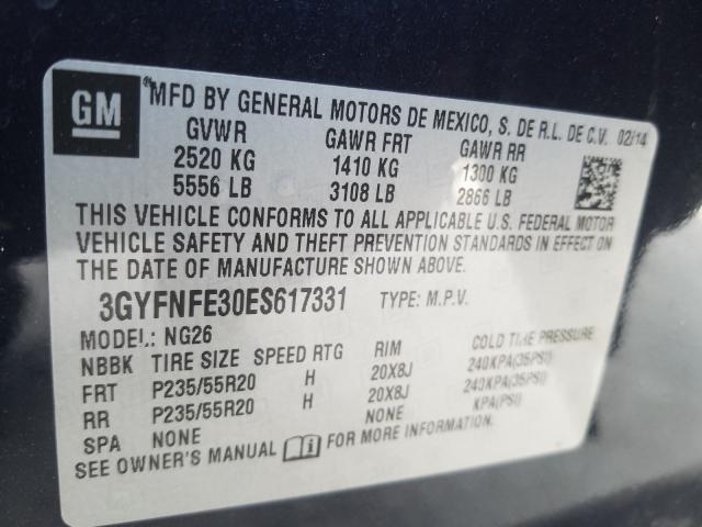 2014 CADILLAC SRX PERFOR 3GYFNFE30ES617331