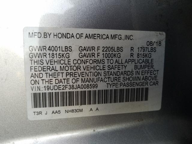 2018 ACURA ILX BASE W 19UDE2F38JA008599