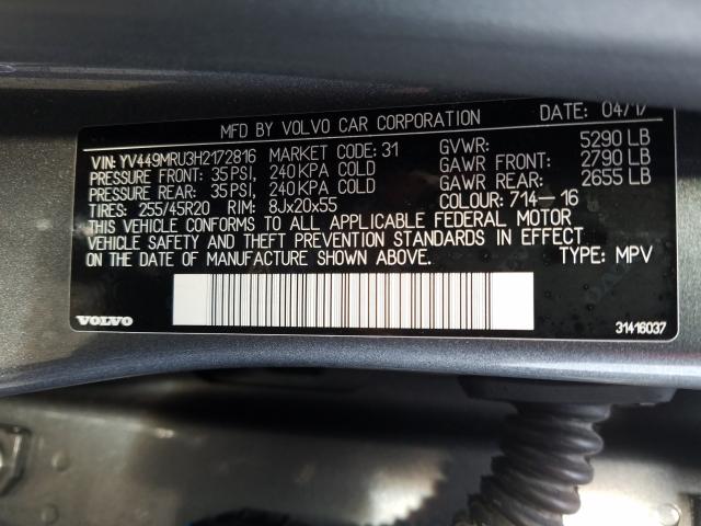 2017 VOLVO XC60 T6 IN YV449MRU3H2172816