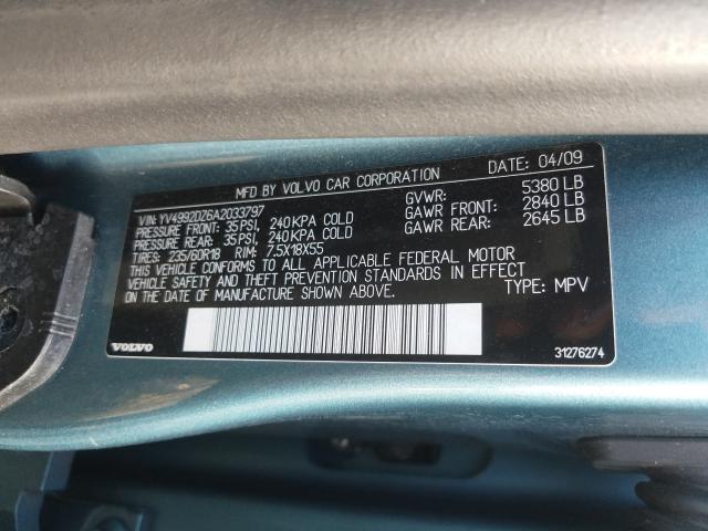 2010 VOLVO XC60 T6 YV4992DZ6A2033797