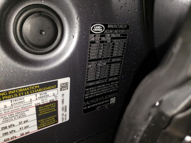2020 LAND ROVER RANGE ROVE SALYK2EX7LA288833