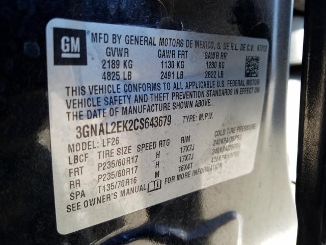 2012 CHEVROLET CAPTIVA SP 3GNAL2EK2CS643679
