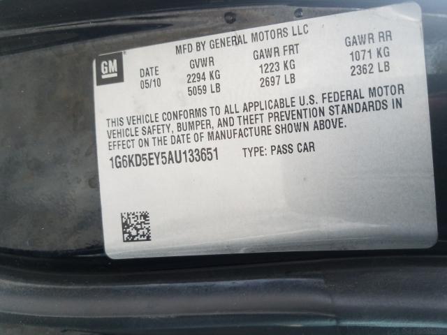 2010 CADILLAC DTS LUXURY 1G6KD5EY5AU133651