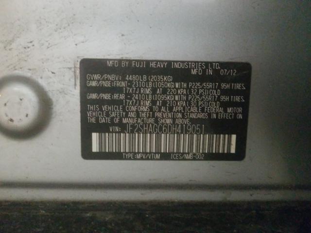2013 SUBARU FORESTER T JF2SHAGC6DH419051