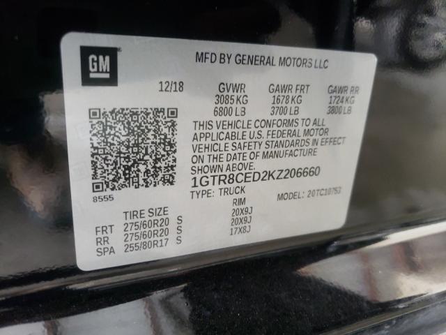 2019 GMC SIERRA C15 1GTR8CED2KZ206660