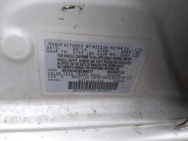 2014 NISSAN VERSA 3N1CN7AP3EL864217