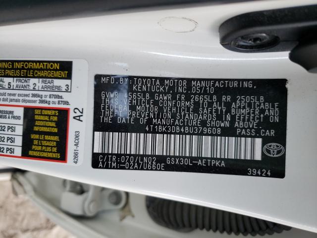 2011 TOYOTA AVALON BAS 4T1BK3DB4BU379608