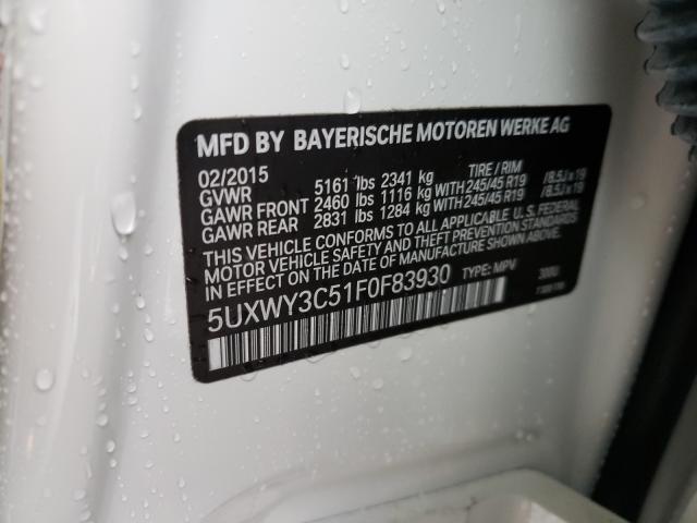 2015 BMW X3 XDRIVE2 5UXWY3C51F0F83930