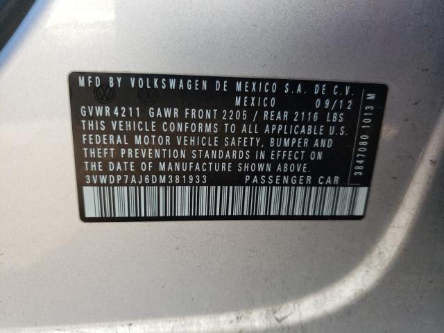 2013 VOLKSWAGEN JETTA SE 3VWDP7AJ6DM381933