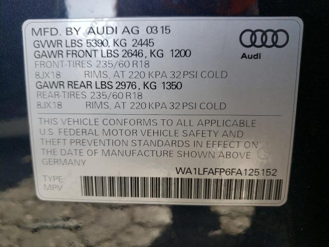 2015 AUDI Q5 PREMIUM - WA1LFAFP6FA125152