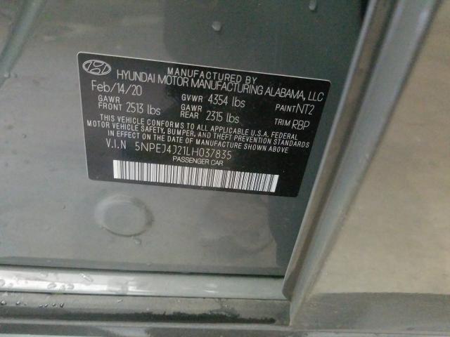 2020 HYUNDAI SONATA SEL 5NPEJ4J21LH037835