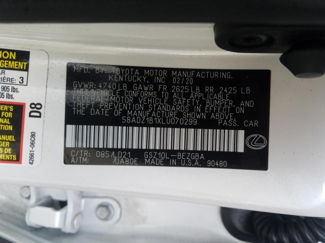 2020 LEXUS ES 350 58ADZ1B1XLU070299