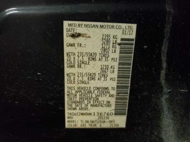 2017 NISSAN MURANO S 5N1AZ2MH0HN136760