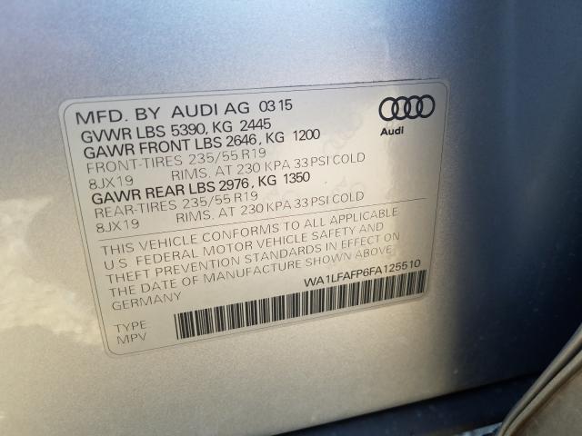 2015 AUDI Q5 PREMIUM WA1LFAFP6FA125510