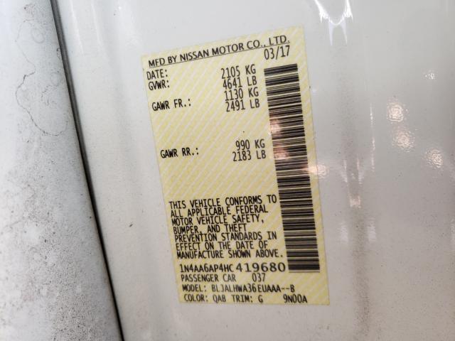 2017 NISSAN MAXIMA 3.5 1N4AA6AP4HC419680