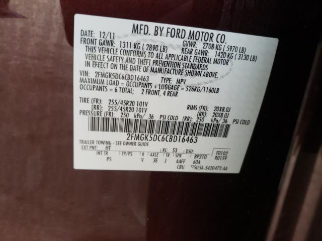 2012 FORD FLEX LIMIT 2FMGK5DC6CBD16463