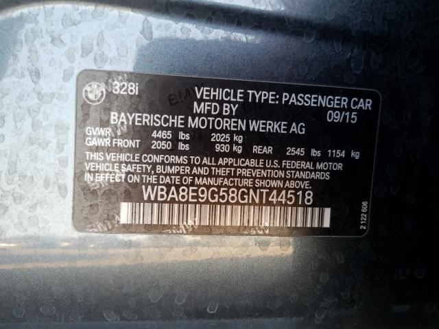 2016 BMW 328 I SULE WBA8E9G58GNT44518