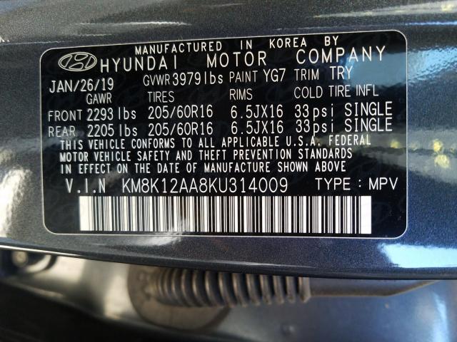 2019 HYUNDAI KONA SE KM8K12AA8KU314009